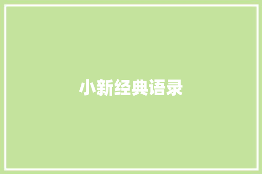 小新经典语录
