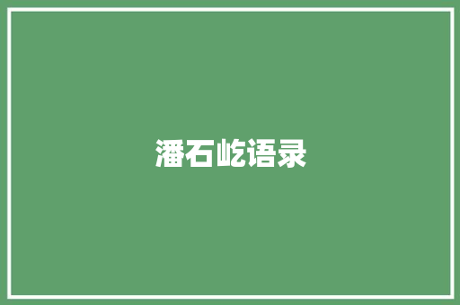 潘石屹语录