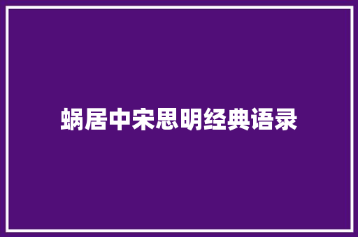 蜗居中宋思明经典语录