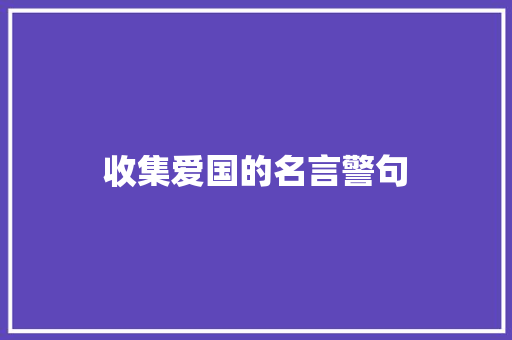 收集爱国的名言警句