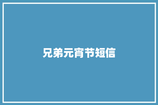 兄弟元宵节短信