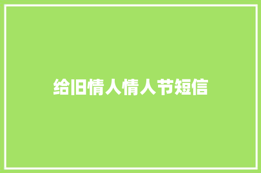 给旧情人情人节短信