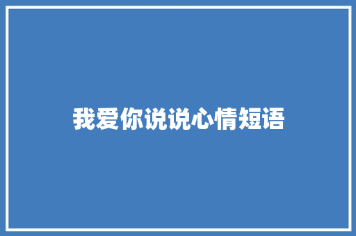 我爱你说说心情短语