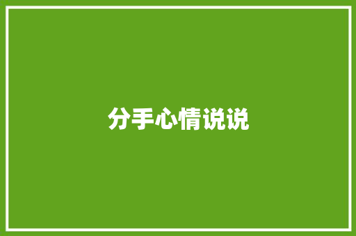 分手心情说说