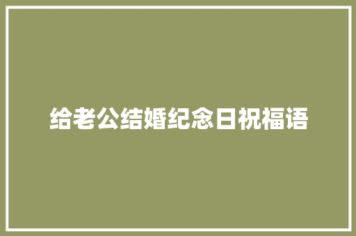 给老公结婚纪念日祝福语