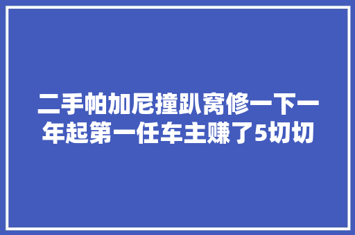 二手帕加尼撞趴窝修一下一年起第一任车主赚了5切切 汽车知识