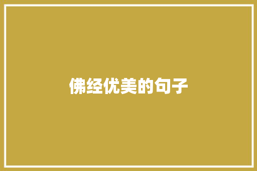 佛经优美的句子