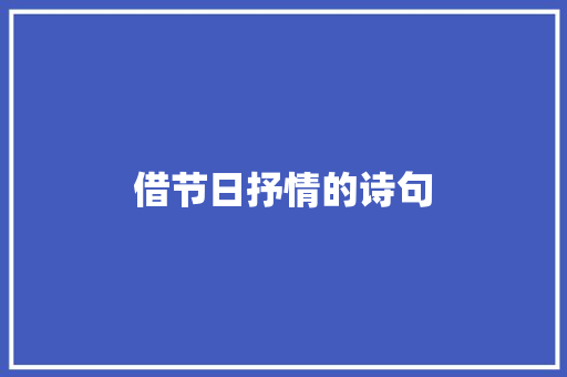 借节日抒情的诗句