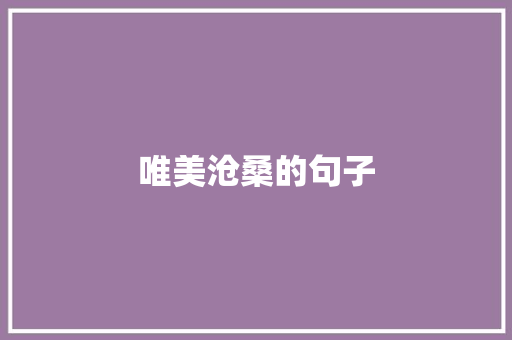 唯美沧桑的句子