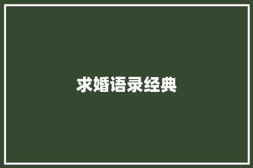 求婚语录经典