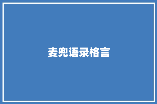 麦兜语录格言