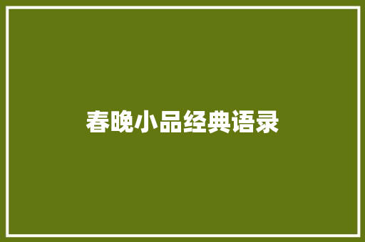 春晚小品经典语录