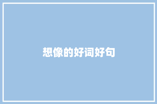 想像的好词好句