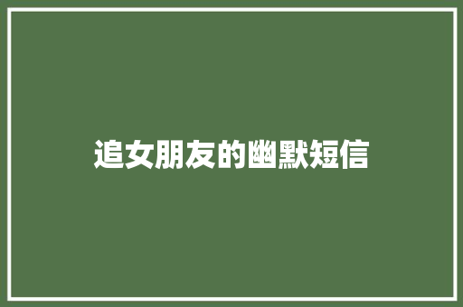 追女朋友的幽默短信