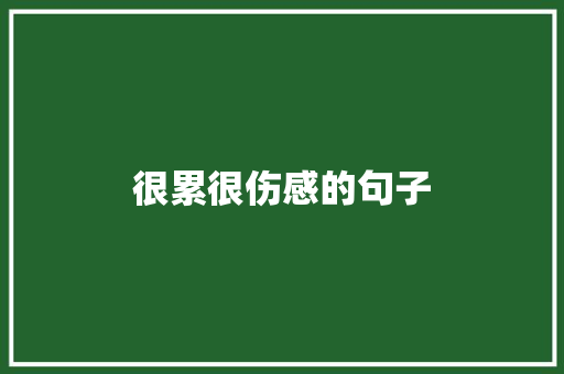 很累很伤感的句子