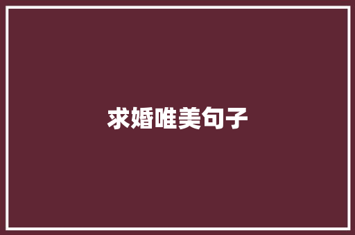求婚唯美句子