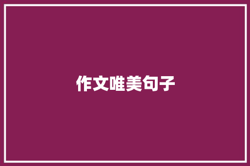 作文唯美句子