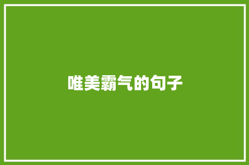 唯美霸气的句子