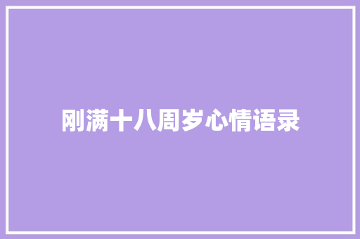 刚满十八周岁心情语录