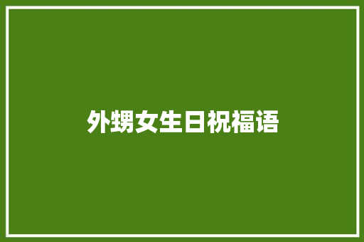 外甥女生日祝福语