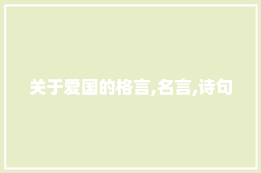 关于爱国的格言,名言,诗句