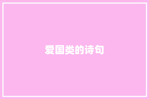 爱国类的诗句