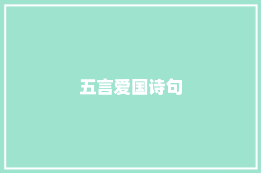 五言爱国诗句