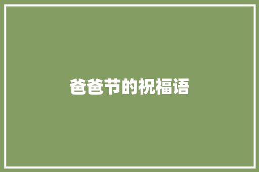 爸爸节的祝福语