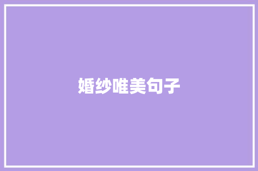 婚纱唯美句子