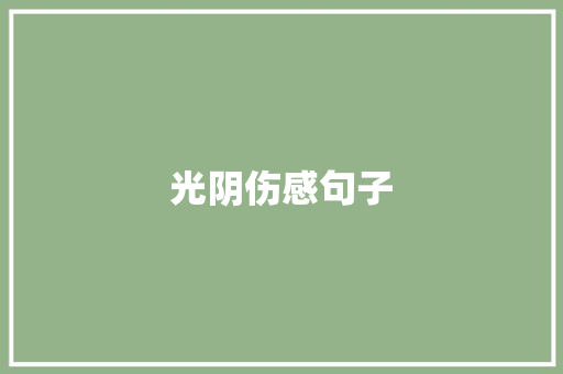 光阴伤感句子