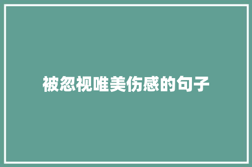 被忽视唯美伤感的句子