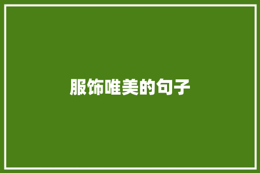 服饰唯美的句子