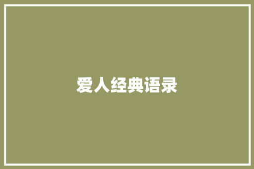 爱人经典语录