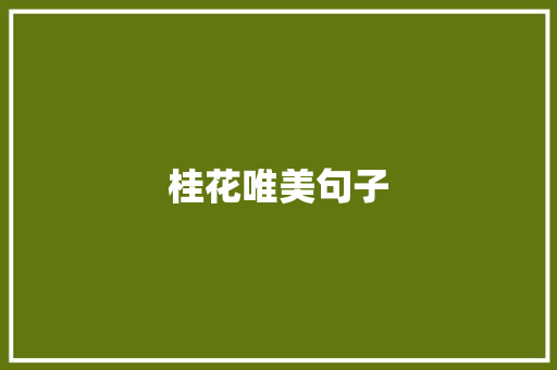 桂花唯美句子