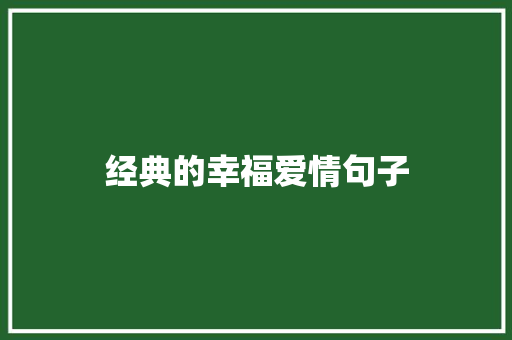 经典的幸福爱情句子