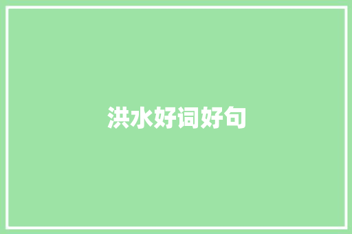 洪水好词好句