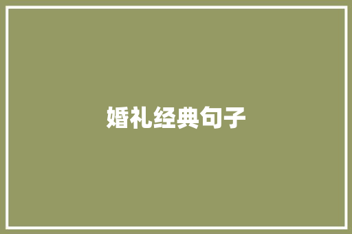 婚礼经典句子