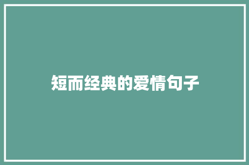 短而经典的爱情句子