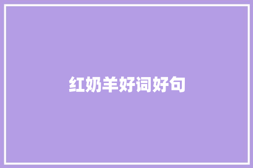 红奶羊好词好句