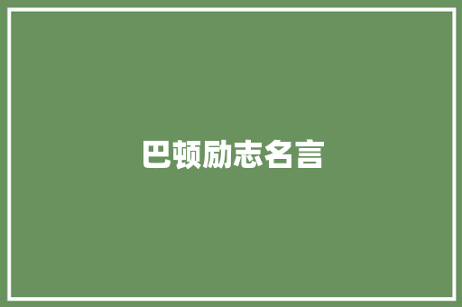 巴顿励志名言