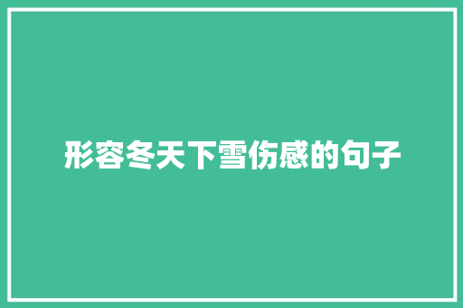 形容冬天下雪伤感的句子