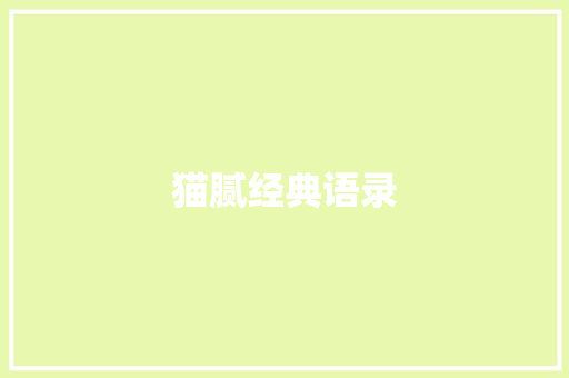 猫腻经典语录