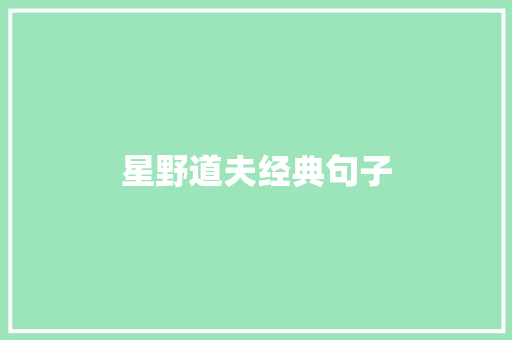 星野道夫经典句子
