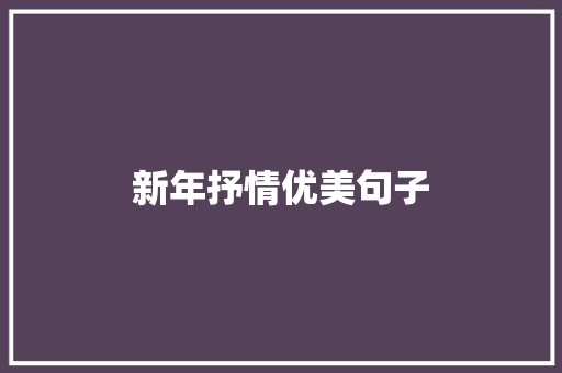 新年抒情优美句子