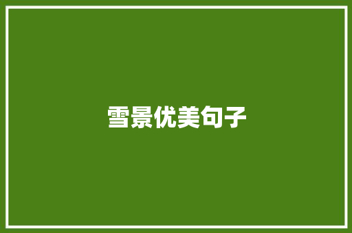 雪景优美句子