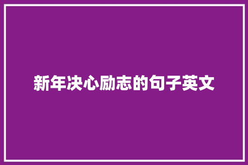 新年决心励志的句子英文