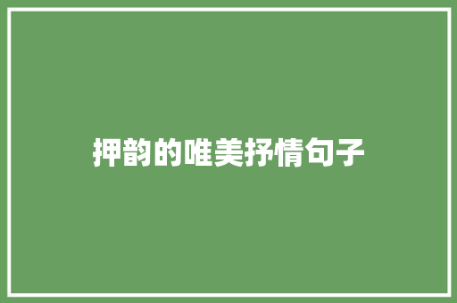押韵的唯美抒情句子