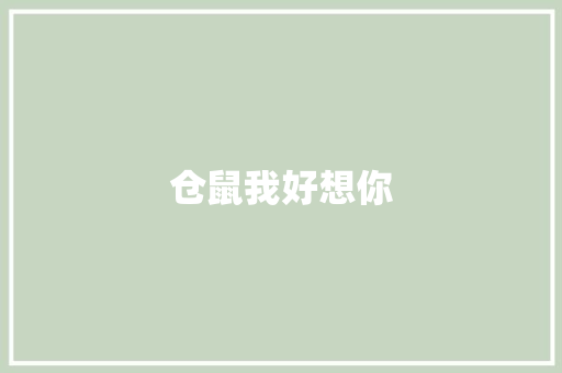 仓鼠我好想你
