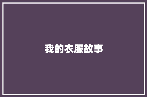 我的衣服故事