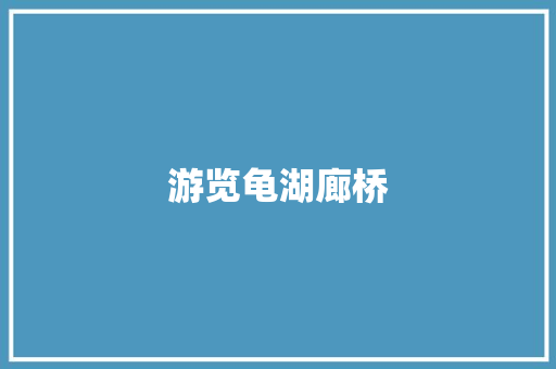 游览龟湖廊桥